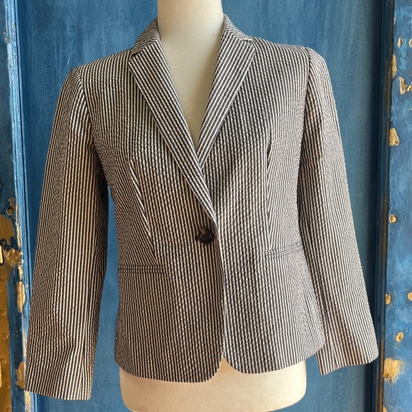 Ann Taylor Jackets & Blazers - Ann Taylor Navy and White Striped Blazer